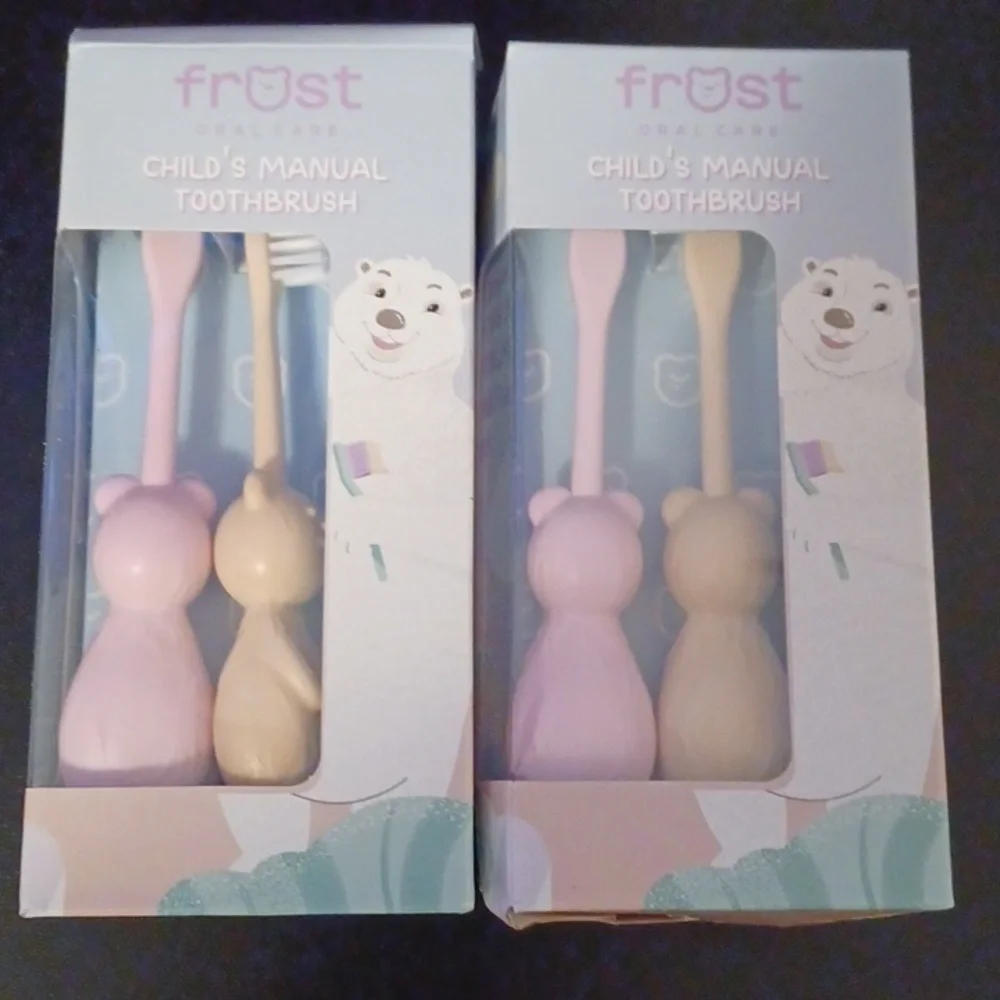 2 New 2-Packs Frost Oral Care Child's Plant Based Manual Toothbrushes